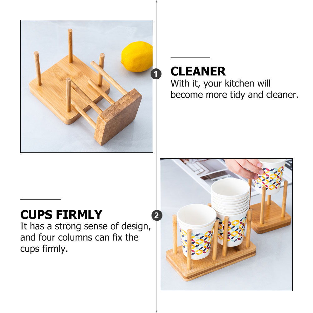2Pcs Wood Bamboo Paper Cup Rac - đánh giá và giá Home Bar And Counter