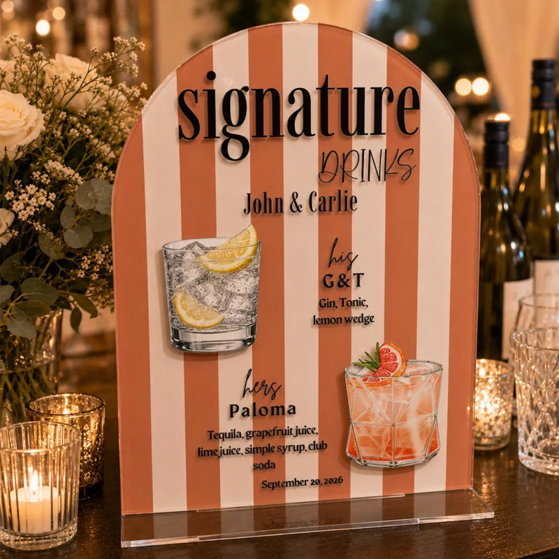 Custom Signature Drink Sign,Co - đánh giá và giá Cocktail Recipe Book