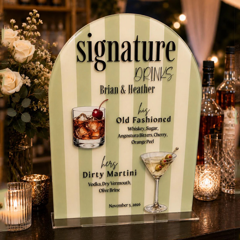 Custom Signature Drink Sign,Co - đánh giá và giá Cocktail Recipe Book